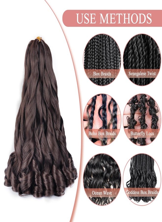 Luoyudu French Curl Braiding Hair 18 Inch Soft Bouncy Braiding Hair Pre Stretched Loose Wave 90g/pack Yaki Crochet Hair for Black Women Hair Extensions for Braids (18 inch 6 packs, 4#) - Image 5